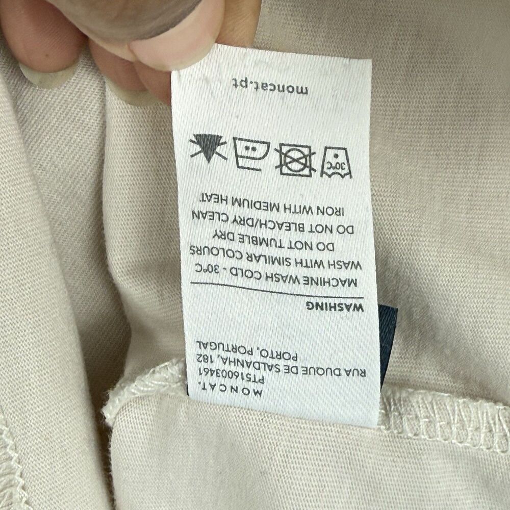 Moncat Typographia Women’s Graphic T-Shirt Size M Beige Organic Cotton - Picture 12 of 16